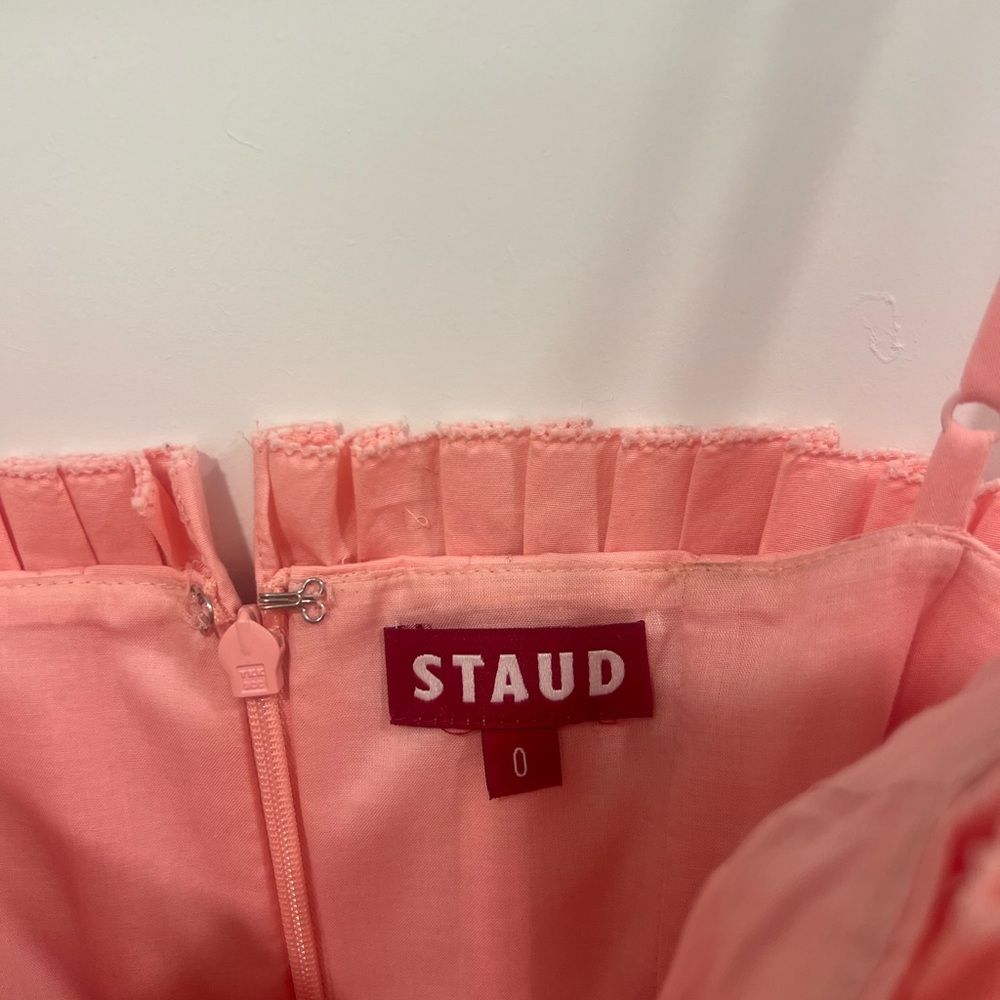 STAUD Pink Pleated Mini Dress - Picture 3 of 4